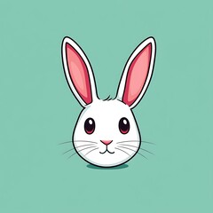 Obraz premium Simple outline of Easter bunny with whiskers