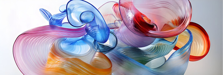 Transcendent Illumination: An Exploration of Vibrant Glass Fluidity
