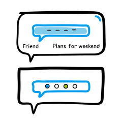 Social Media Icons for Chatting About Weekend Plans  