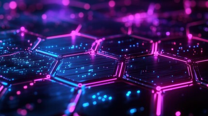 Abstract hexagonal digital network