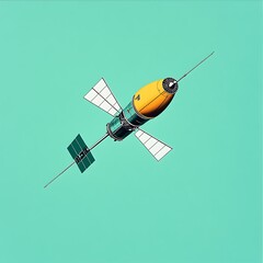 Satellite orbiting Earth, icon