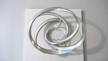 Fototapeta premium metal sculpture on a wall with a white background