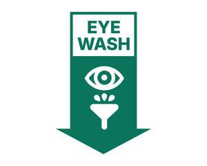 Eye Wash Station Safety Sign – Essential Indicator for Emergency Assistance in Hazardous Environments - Premium High Quality Vectorial Stock Image