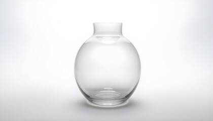 clear glass vase with a white background