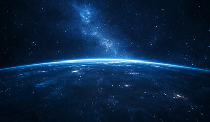 Obraz premium Ultra-High Definition Starry Night with Scattered Stars on Dark Blue Background