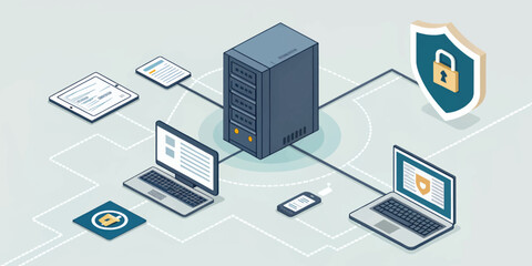 Network-Security_Cybersecurity_Data-Protection_Server-Illustration
