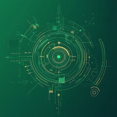 Obraz premium High-tech futuristic circuit background