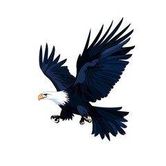 Fototapeta premium Eagle soaring silhouette icon