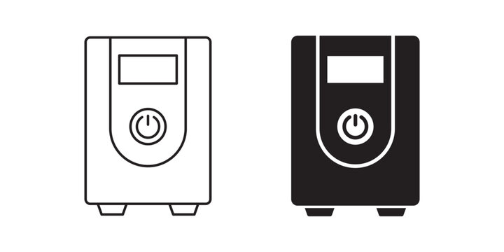 front view uninterruptible power supply UPS icon set