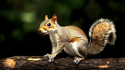 Obraz premium Gray Squirrel On Branch In Forest