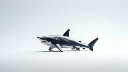 Fototapeta premium Pixel Art Shark Illustration On White Background