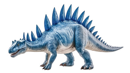 Blue Stegosaurus Dinosaur Illustration on Transparent Background