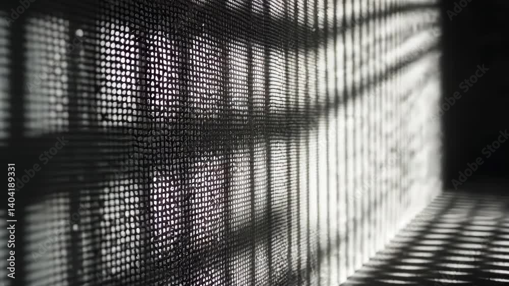 Poster exploring the interplay of light and shadow in an urban setting revealing textures and patterns at d