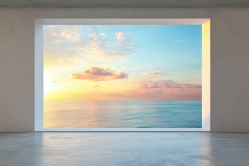 Fototapeta premium Empty room, ocean view