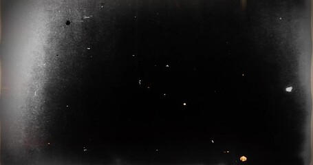 Vintage Film Burn, Lens Flare, Flickers Transition. Retro Grunge Film Damage Light Leaks Texture Overlay with Scratches & Dirt Stains. Abstract Background. Old TV Grain Noise Frame - 4K