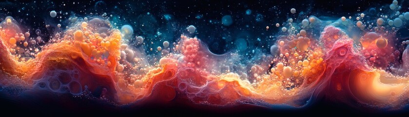 Fototapeta premium An abstract art image depicting a colorful wave of energy with vibrant hues and swirling patterns