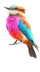 Fototapeta premium Colorful Bird Isolated Photo Illustration Featuring Bright Feathers and Detailed Close Up