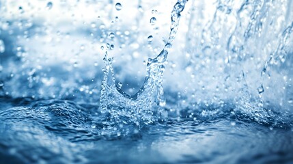 Water splashes and droplets in motion creating a dynamic and refreshing scene.