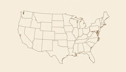 Simple Outline Map Of The United States