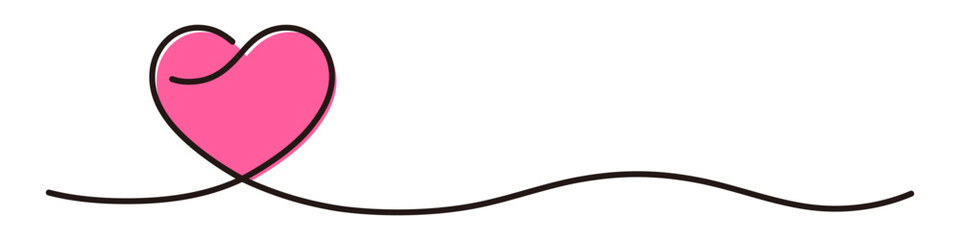 Simple hand-drawn heart line for banners and backgrounds