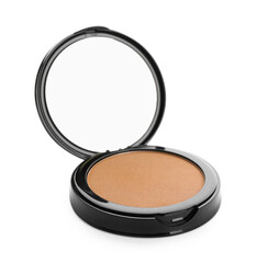 Face powder isolated on white. Makeup product