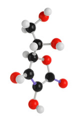 Molecule of vitamin C isolated on white. Chemical model