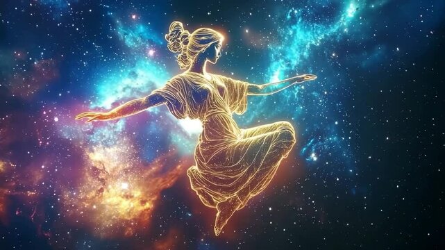 The elegant constellation of Virgo, shining in the starry space