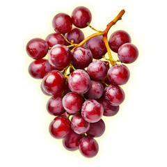Fototapeta premium Fresh bunch of vibrant red grapes on a yellow background.