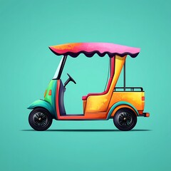 Fototapeta premium Colorful Indian Auto-Rickshaw for Holi