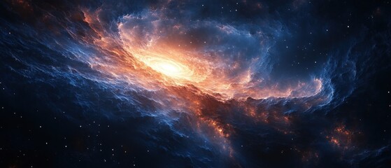 Fototapeta premium Glowing Blue Energy Technology in Deep Space Abstract Expressionism