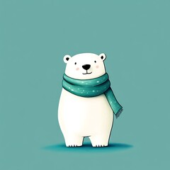 Fototapeta premium Polar Bear Wrapped in Scarf