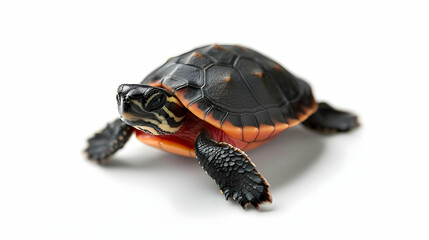 Obraz premium Baby Turtle Against White Background