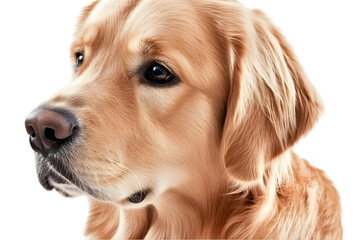 Golden Retriever Head Portrait Isolated On Transparent Background Photo