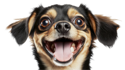 Happy Smiling Dog Portrait on Transparent Background Photo