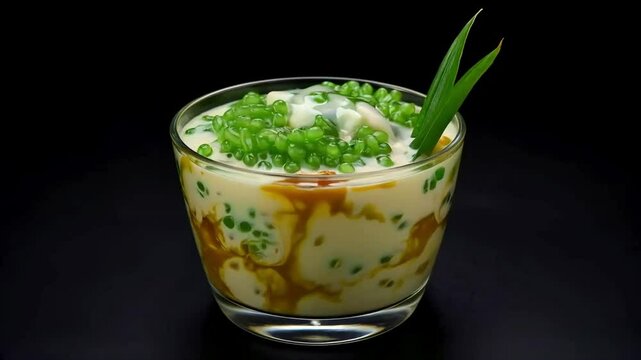 A Delicious Glass of Cendol Dessert, Perfect for a Refreshing Treat.