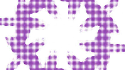 Fototapeta premium abstract purple halftone border on transparent background