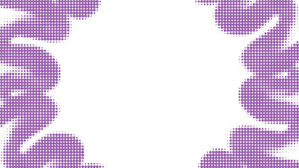 abstract purple halftone border on transparent background