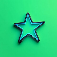 Obraz premium Blue Star Emoji with Glow