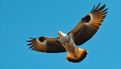 Obraz premium large bird flying through a blue sky