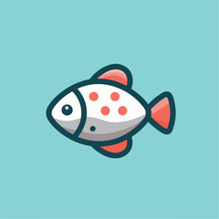 cute fish logo image vector