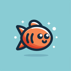 cute fish logo image vector