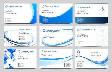Modern Blue Business Card Template Collection for Corporate Identity