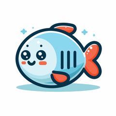 cute fish logo image vector