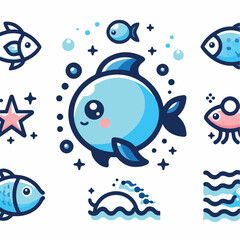 Fototapeta premium cute fish logo image vector