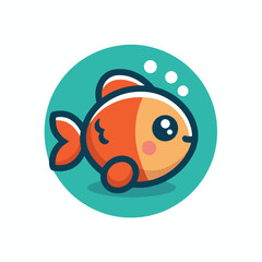 cute fish logo image vector
