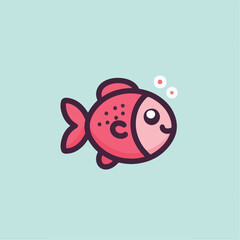 cute fish logo image vector