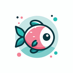 Obraz premium cute fish logo image vector