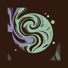 Obraz premium Abstract Wave Flow Logo – Colorful Circular Swirl Design in Modern Style