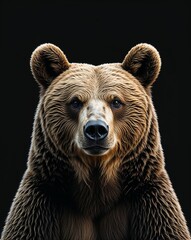 Obraz premium Bear portrait view on plain black background
