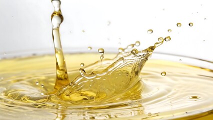 Cooking oil splashing on white background
